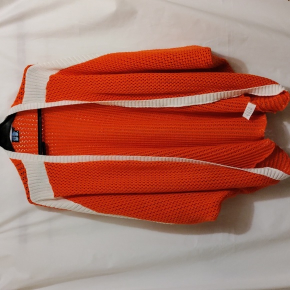 Prelove Women's Elhoffer Design Galactic Rebel Dolman Shrug Color Orange/White - Picture 5 of 8